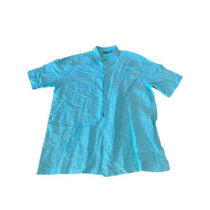 Cubavera Men's Blue Short Sleeve Button Down Casual Shirt Size XL